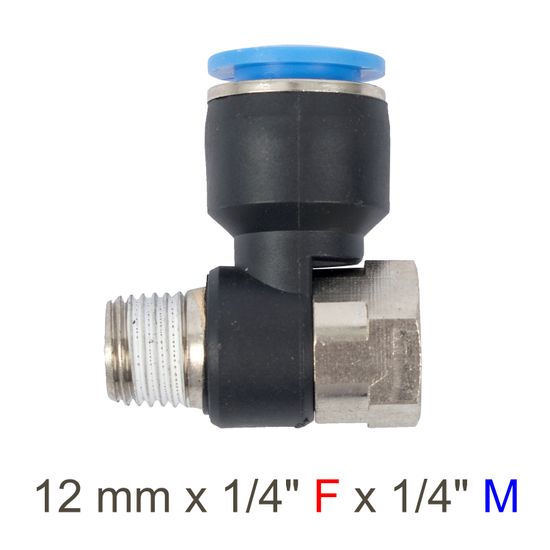 Pu Hose Fitting Tee 12mm X 1/4"f X 1/4"m